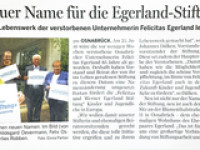 Umbenennung in Felicitas und Werner Egerland Stiftung